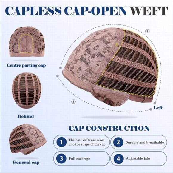 Long Blonde Mixed Chocolate Brown Wig with Bangs Layered Curly Wigs - Picture 6 of 6